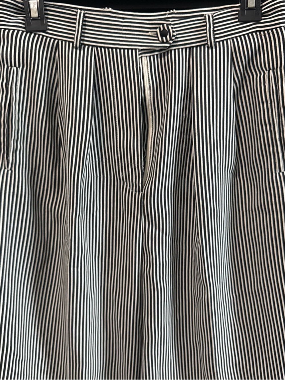 Vinatage Express Striped High-Waist Wide Leg Pants - Black & White